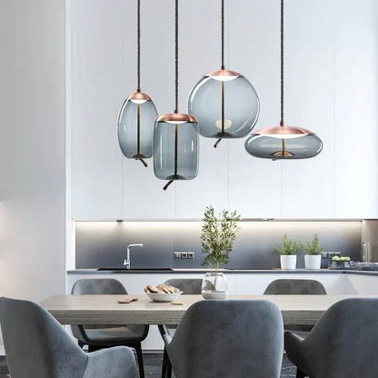 Isolara Rose Gold Pendant Lamp with Rope Accent