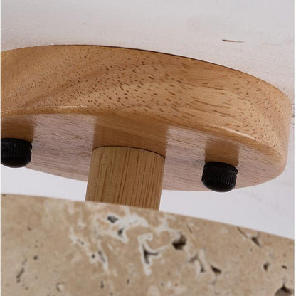 Aterna Round Travertine LED Ceiling Lamp
