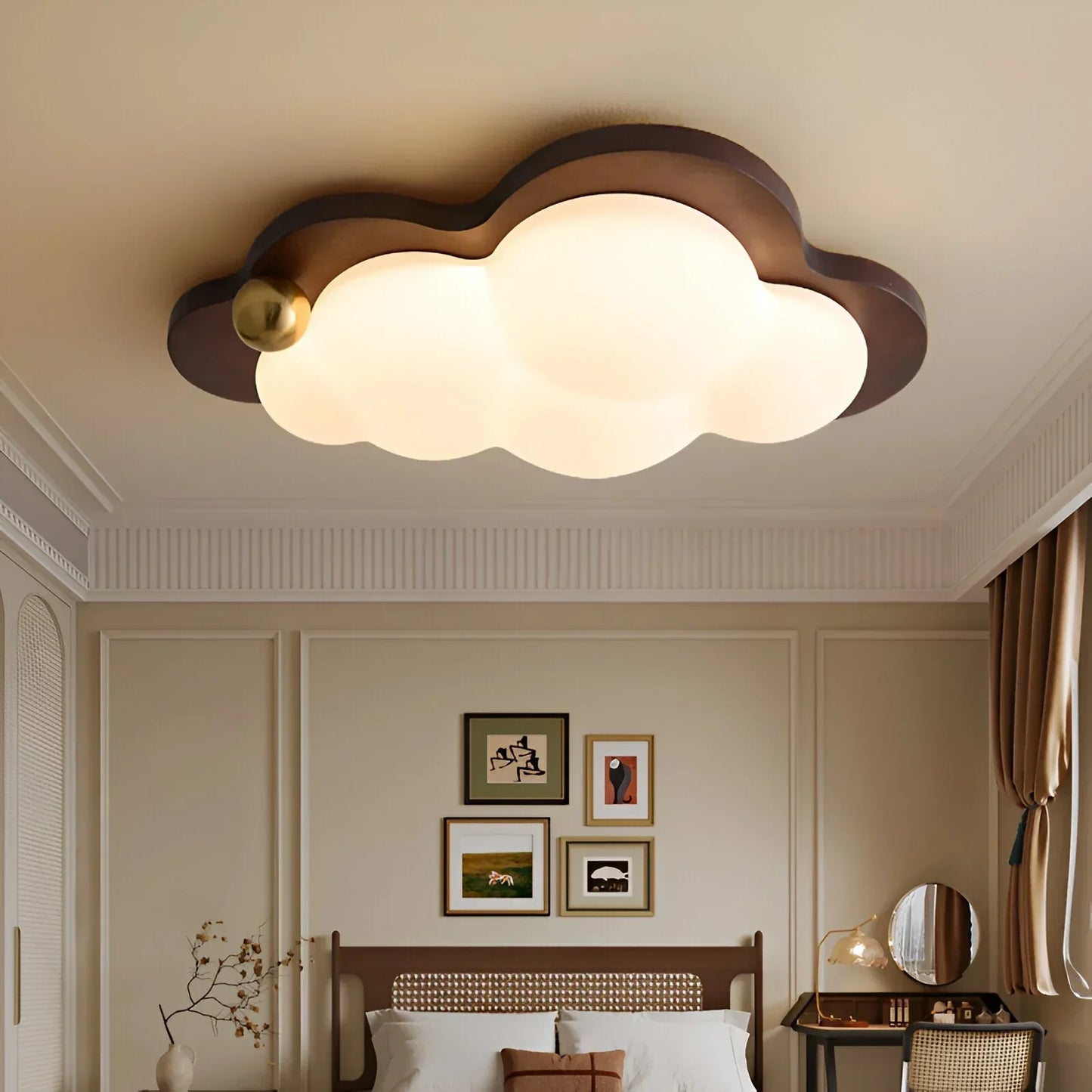 Celestra Retro Wooden LED Ceiling Lamp
