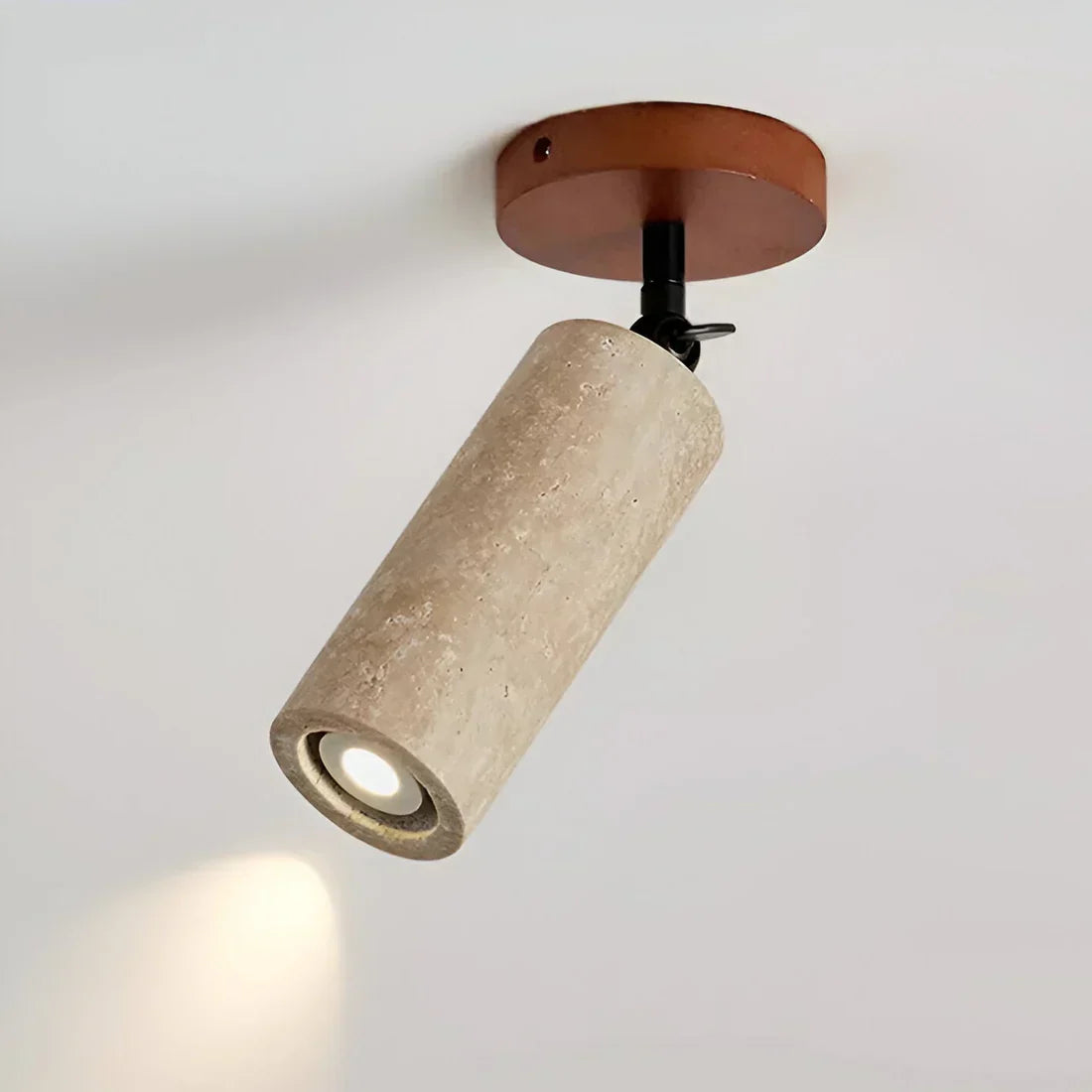 Serapha Adjustable Travertine Wood LED Wall Lamp and Ceiling Lamp