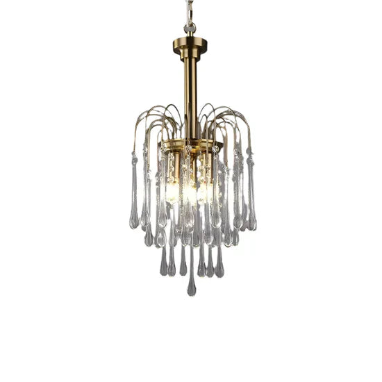 Phoena Crystal Glass Brass Chandelier