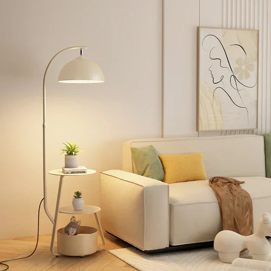 Tirene Scandinavian Floor Lamp with Storage Space