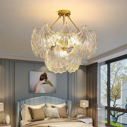 Valena - Shell Chandelier of Glass and Metal