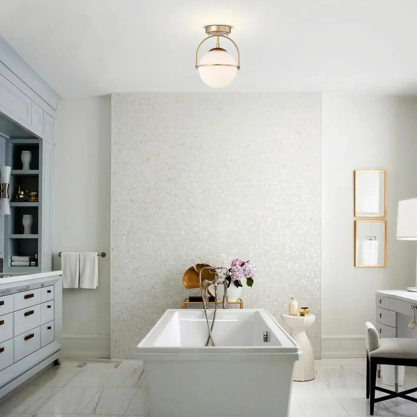 Corinna Scandinavian Milk Glass Ceiling Lamp