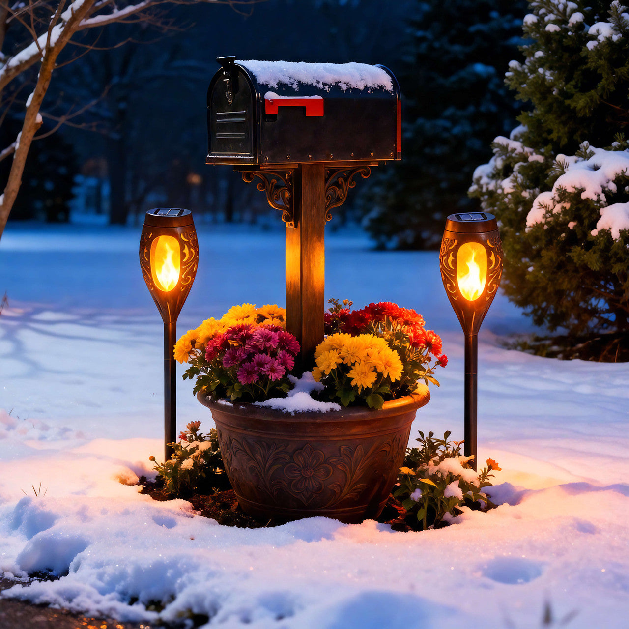 Twinkling Tree Solar Flame Light by Montavio Home