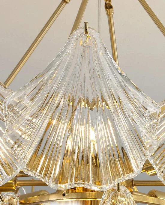 Valena - Shell Chandelier of Glass and Metal