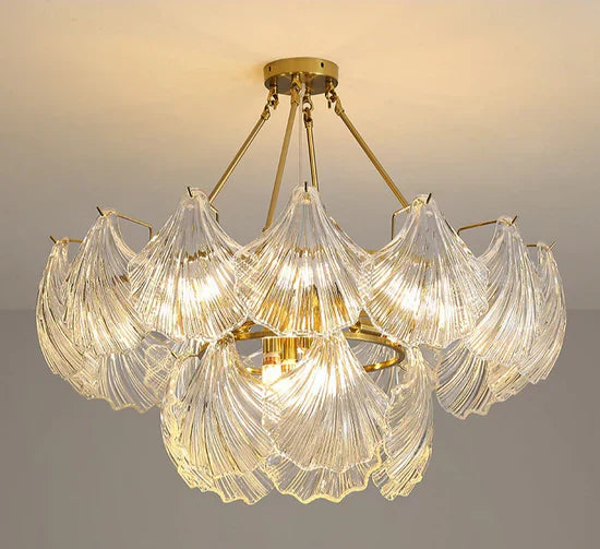 Valena - Shell Chandelier of Glass and Metal
