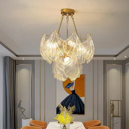 Valena - Shell Chandelier of Glass and Metal