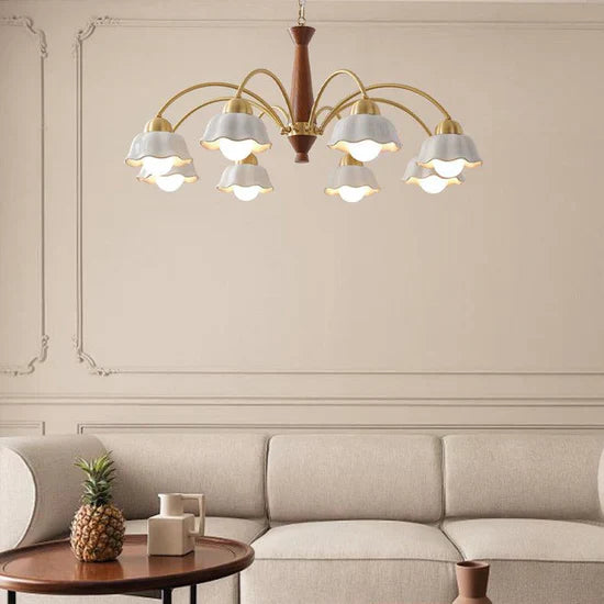 Noctia Mid-Century Copper Ceramic Chandelier