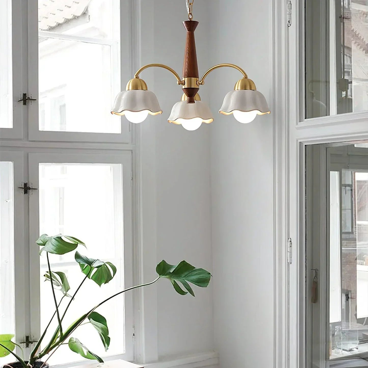 Noctia Mid-Century Copper Ceramic Chandelier