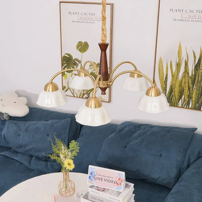 Noctia Mid-Century Copper Ceramic Chandelier