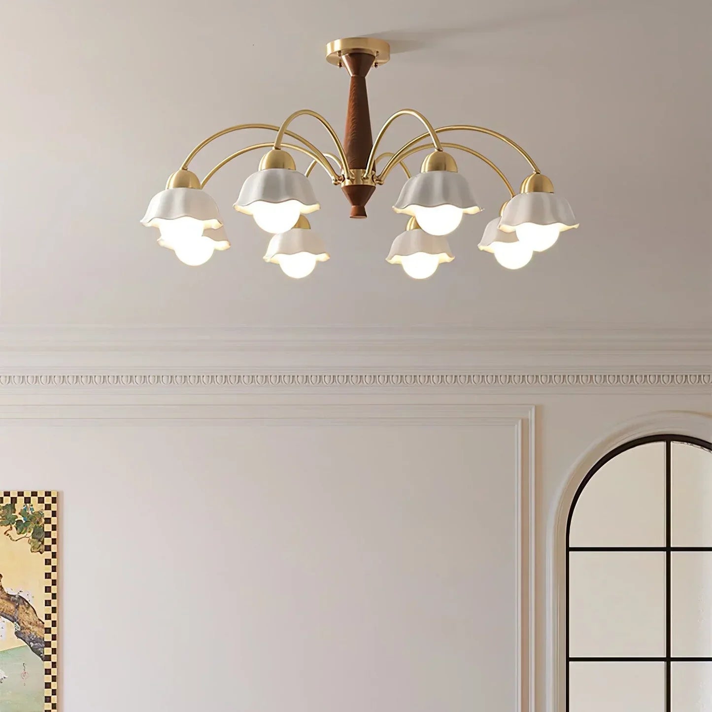 Noctia Mid-Century Copper Ceramic Chandelier