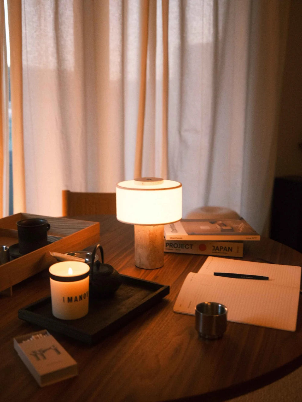 The Original - Strata Portable Lamp | Travertine - 9.5" / 24cm