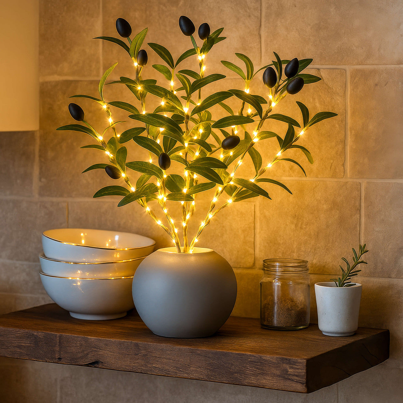 Twinkling Tree Olive Branch by Montavio Home™