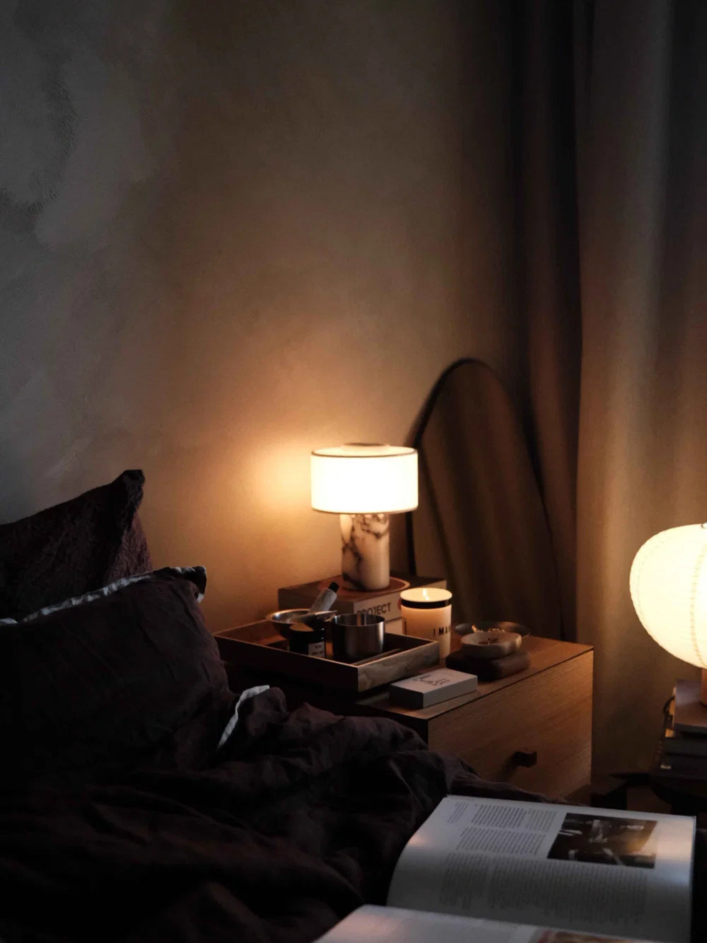 Strata Portable Lamp | Calacatta Viola - 9.5" / 24cm