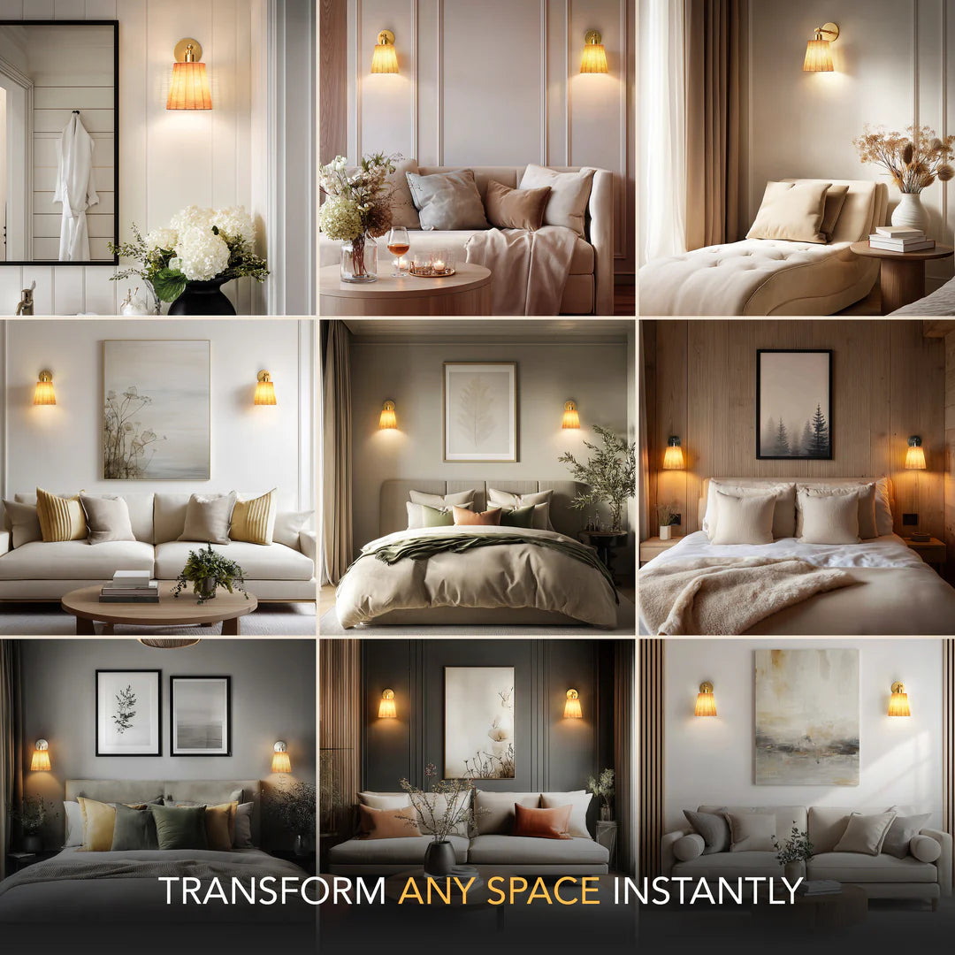 Natural Wireless Wall Sconces (Set of 2)