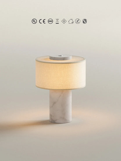 Strata Portable Lamp | White Marble - 9.5" / 24cm