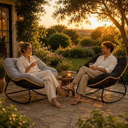 Outdoor Papasan Rocking Chair