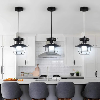 Athenaeum Industrial Metal Cage Pendant Lamp