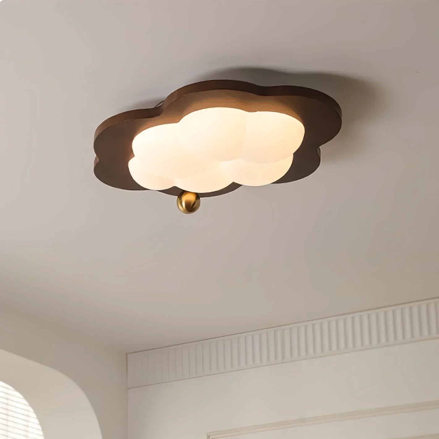 Celestra Retro Wooden LED Ceiling Lamp