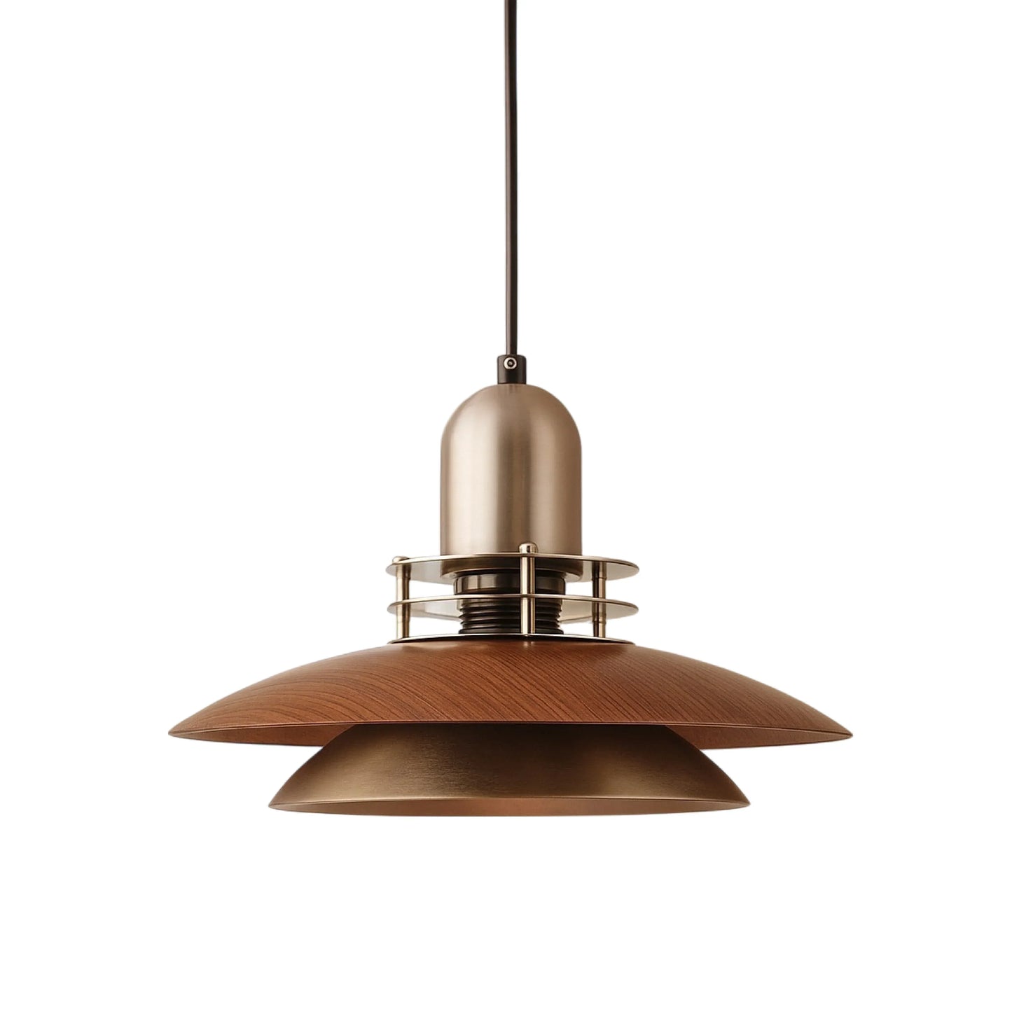 Cilessa Pendant Lamp with Layered Walnut Wood Design