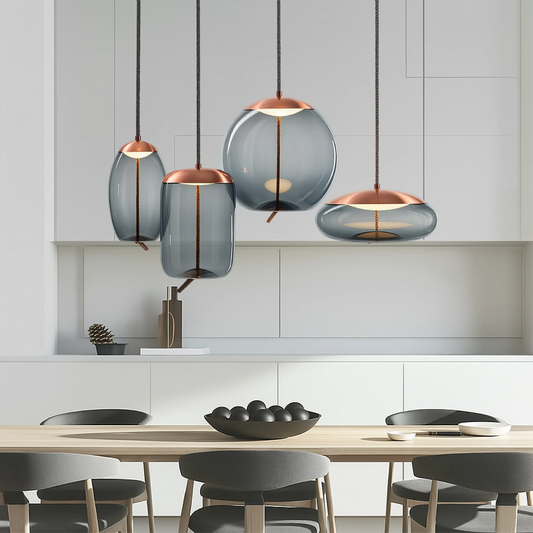Isolara Rose Gold Pendant Lamp with Rope Accent