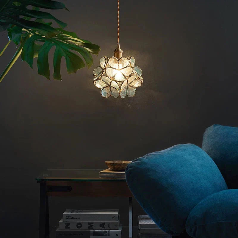 Nuvia Modern Flower Shape Glass LED Pendant Lamp