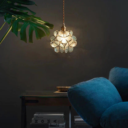 Nuvia Modern Flower Shape Glass LED Pendant Lamp