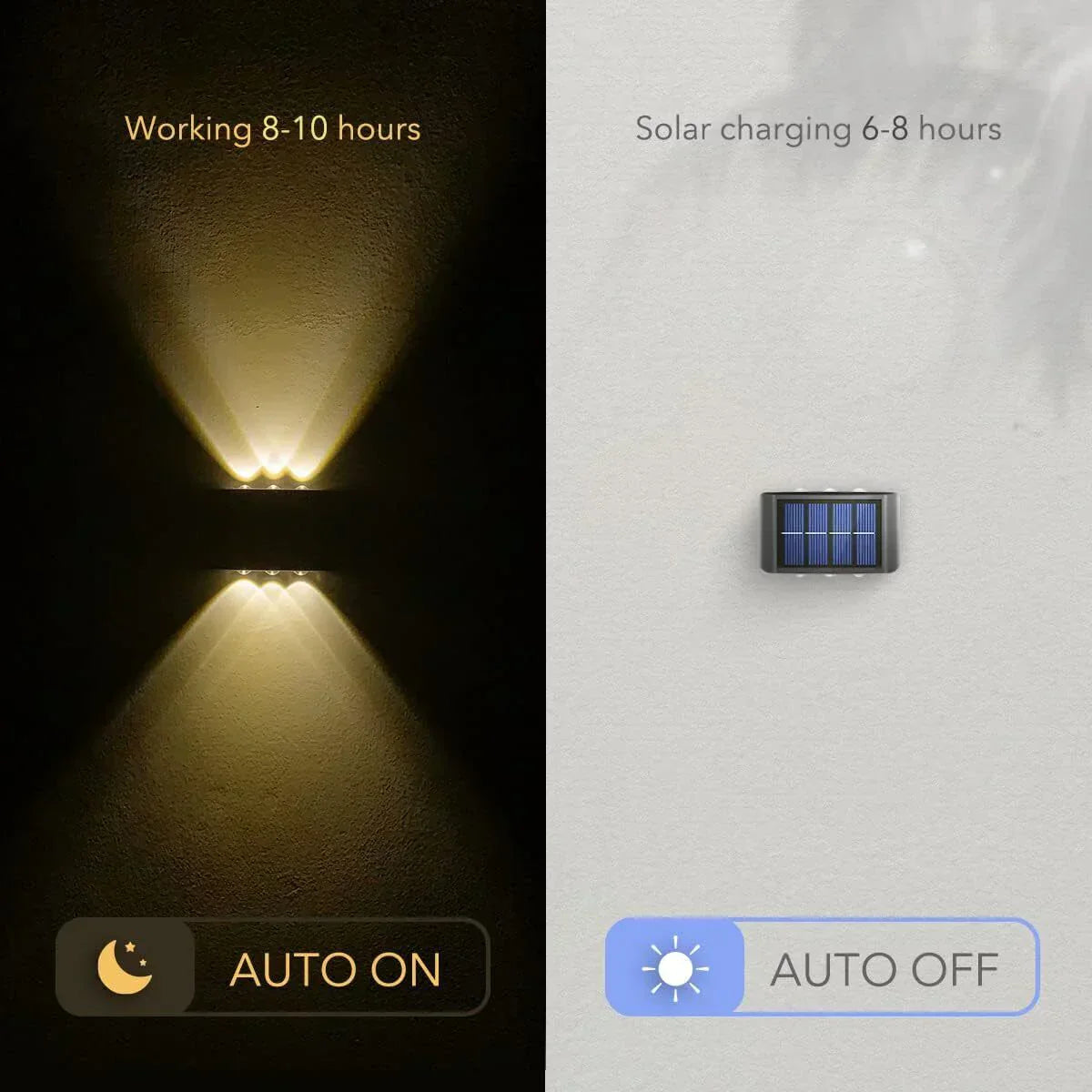 Solar LED Wall Lights (Pack of 2)